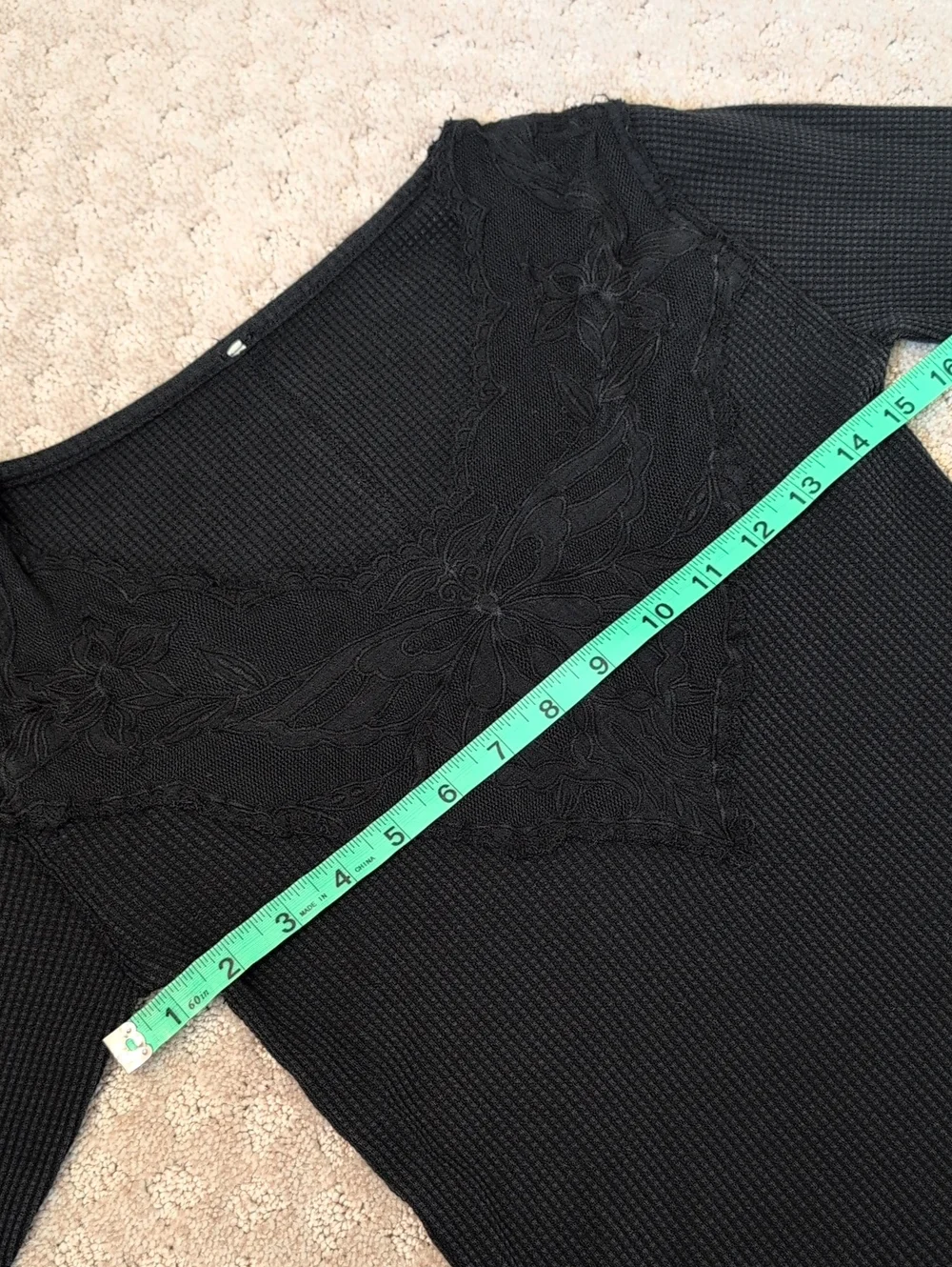 Free People Butterfly Cuff Black Thermal Long Sleeve